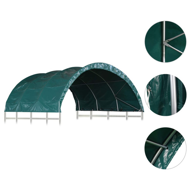 Šator za stoku PVC 3,7 x 3,7 m zeleni