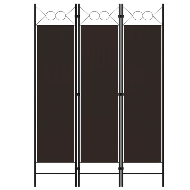 Sobna pregrada s 3 panela smeđa 120 x 180 cm