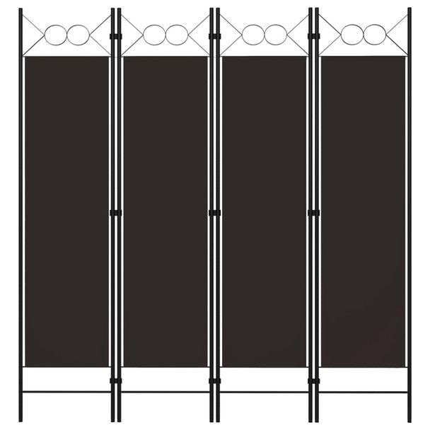 Sobna pregrada s 4 panela smeđa 160 x 180 cm