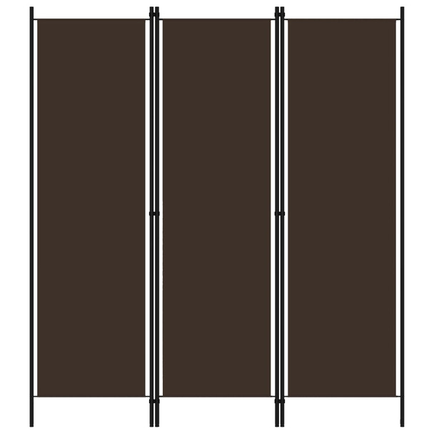 Sobna pregrada s 3 panela smeđa 150 x 180 cm