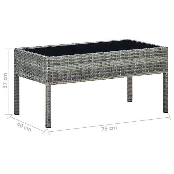 Vrtni stol sivi 75 x 40 x 37 cm od poliratana