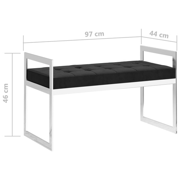 Klupa od crnog barÅ¡una i nehrÄ‘ajuÄ‡eg Äelika 97 cm