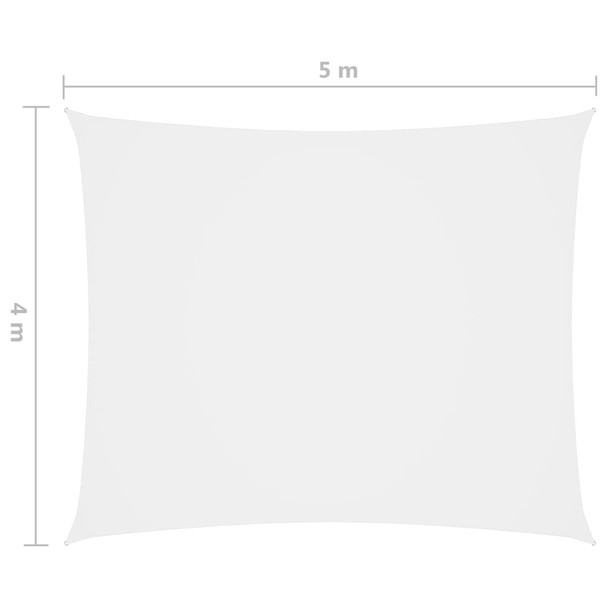Jedro protiv sunca od tkanine Oxford pravokutno 4 x 5 m bijelo