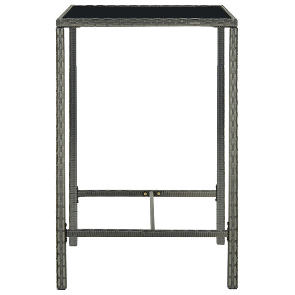 Vrtni barski stol sivi 70 x 70 x 110 cm od poliratana i stakla