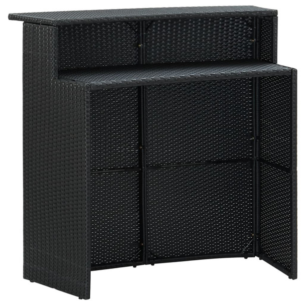 Vrtni barski stol crni 120 x 55 x 110 cm od poliratana