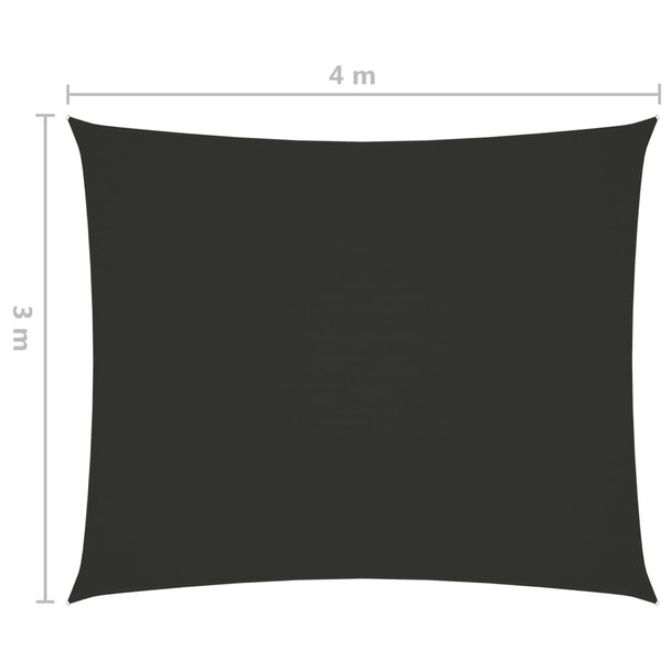 Jedro protiv sunca od tkanine Oxford pravokutno 3x4 m antracit