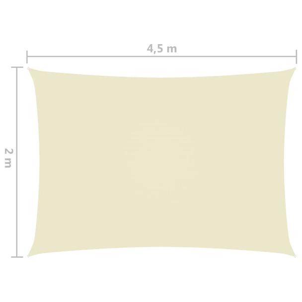 Jedro protiv sunca od tkanine Oxford pravokutno 2 x 4,5 m krem