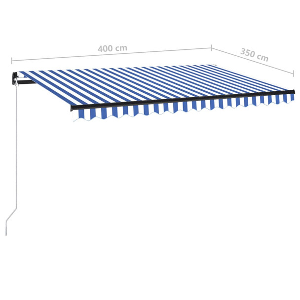 Tenda na ručno uvlačenje 400 x 350 cm plavo-bijela