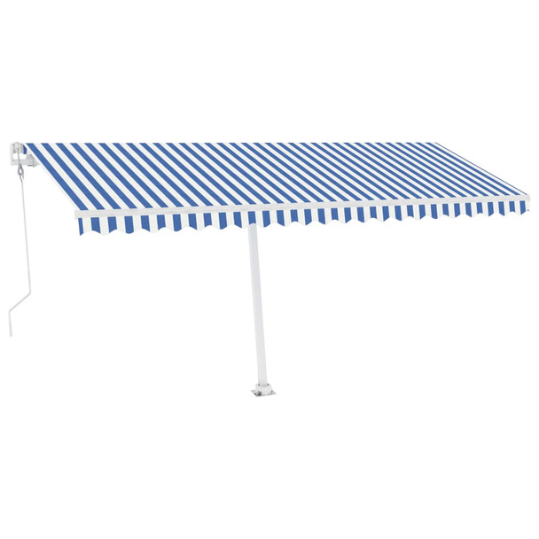 Automatska tenda sa senzorom LED 500 x 350 cm plavo-bijela