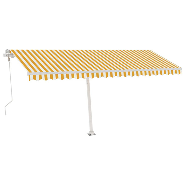 Automatska tenda sa senzorom LED 500 x 350 cm žuto-bijela