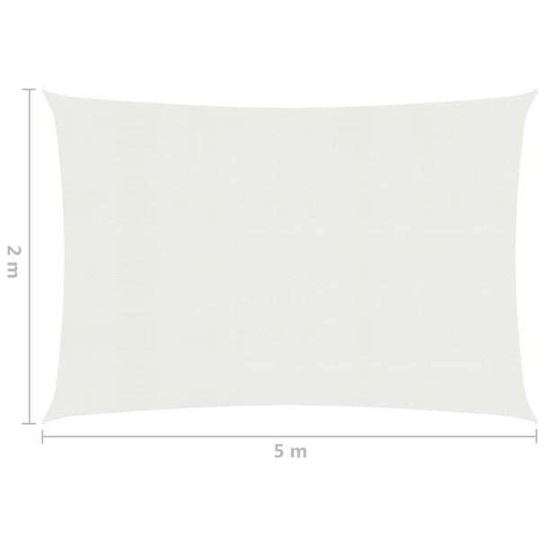 Jedro za zaštitu od sunca 160 g/m² bijelo 2 x 5 m HDPE