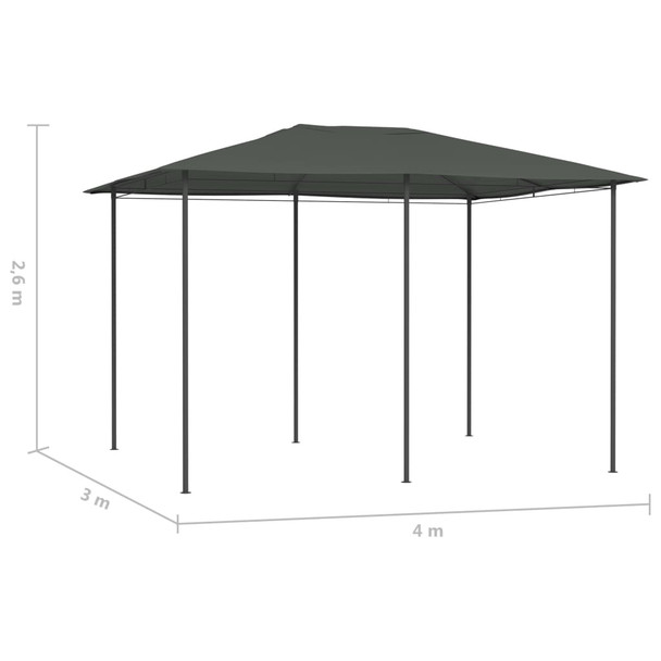 Sjenica 3 x 4 x 2,6 m antracit 160 g/m²