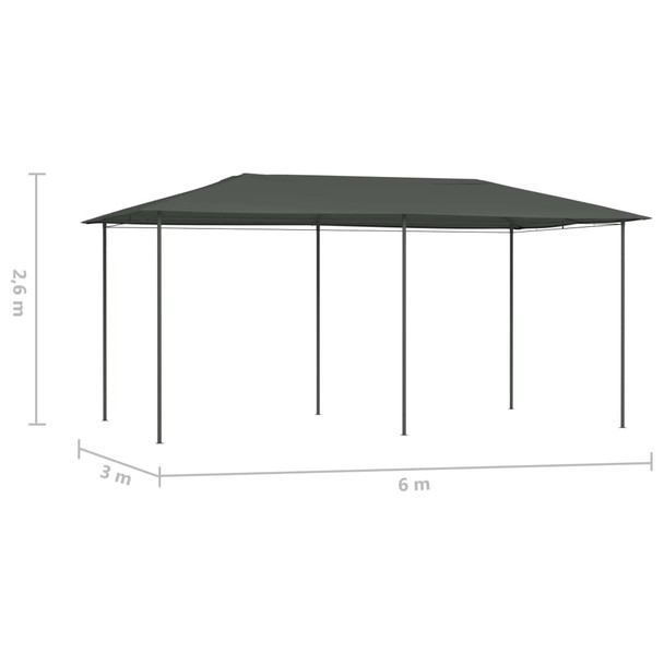 Sjenica 3 x 6 x 2,6 m antracit 160 g/m²