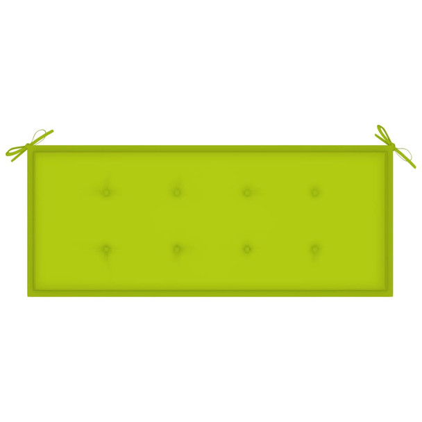 Klupa Batavia s jarko zelenim jastukom 120 cm masivna tikovina