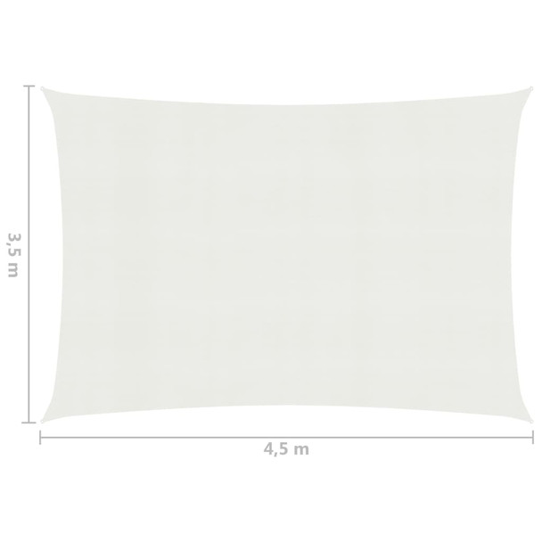 Jedro za zaštitu od sunca 160 g/m² bijelo 3,5 x 4,5 m HDPE