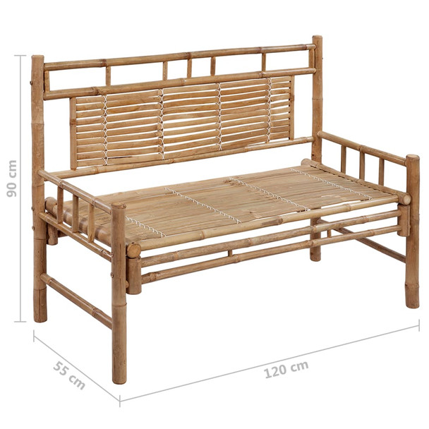 Vrtna klupa s jastukom 120 cm od bambusa