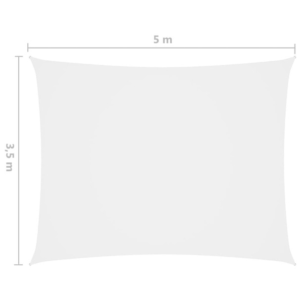 Jedro za zaštitu od sunca pravokutno tkanina 3,5 x 5 m bijelo