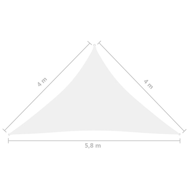 Jedro protiv sunca od tkanine trokutasto 4x4x5,8 m bijelo