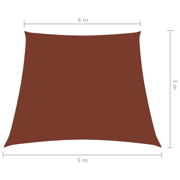 Jedro za zaštitu od sunca od tkanine trapezno 4/5x3 m terakota