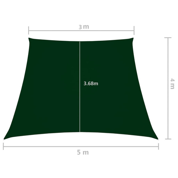 Jedro protiv sunca od tkanine trapezno 4/5 x 3 m tamnozeleno