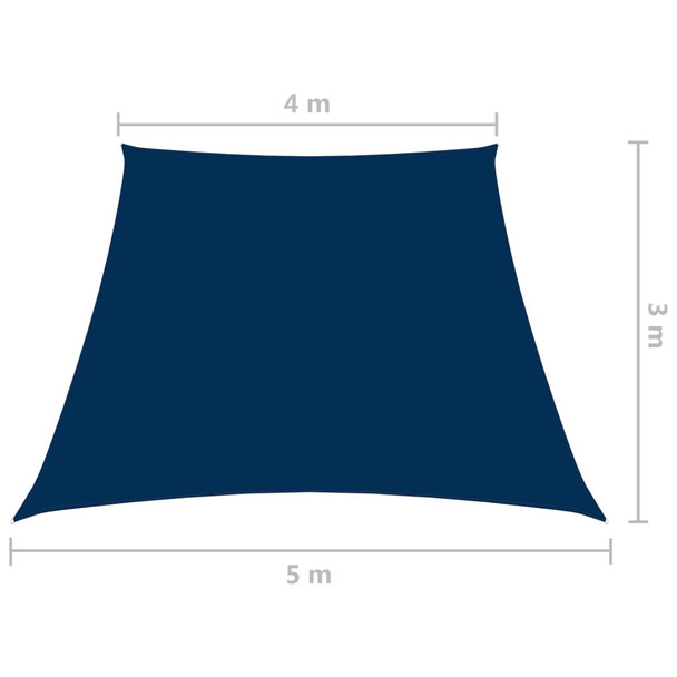 Jedro za zaštitu od sunca od tkanine trapezno 4/5 x 3 m plavo