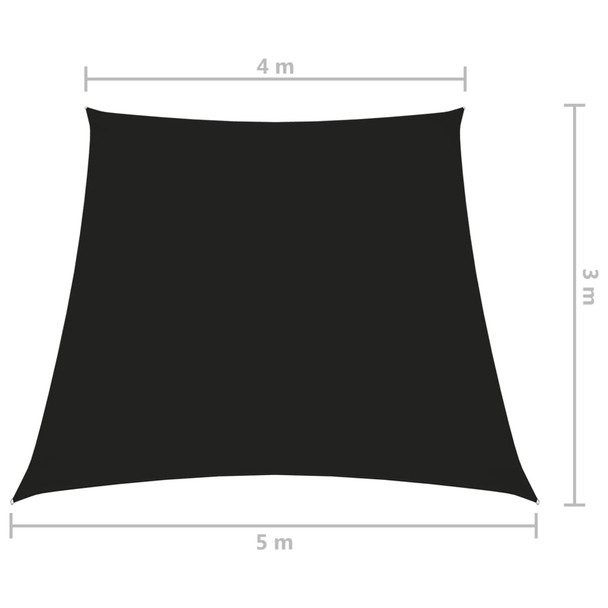 Jedro za zaštitu od sunca od tkanine trapezno 4/5 x 3 m crno