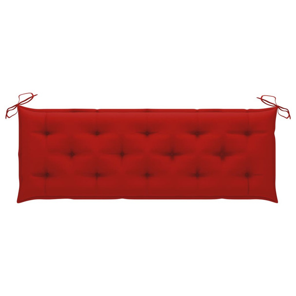 Klupa Batavia s crvenim jastukom 150 cm od masivne tikovine