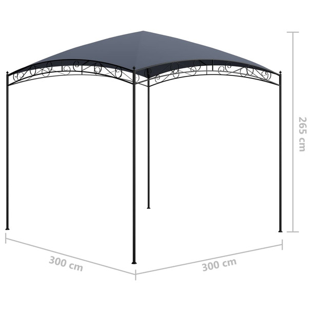 Sjenica 3 x 3 x 2,65 m antracit 180 g/m²