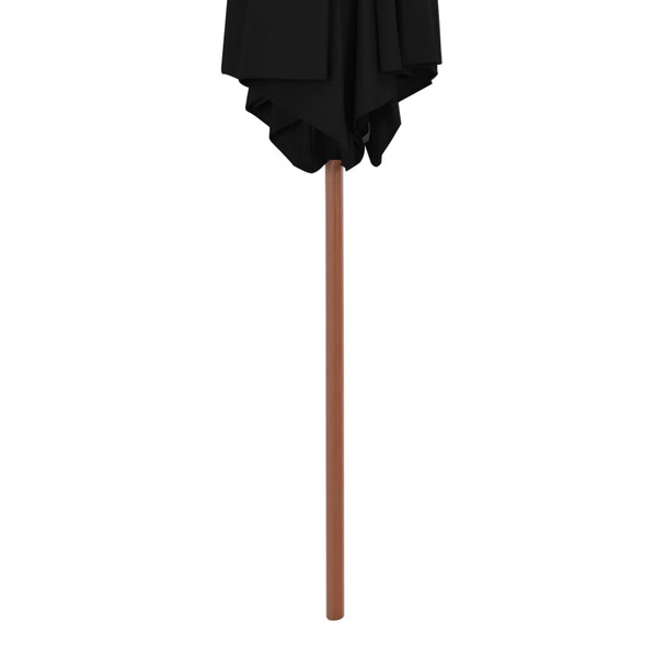 Vrtni suncobran s drvenom šipkom crni 270 cm