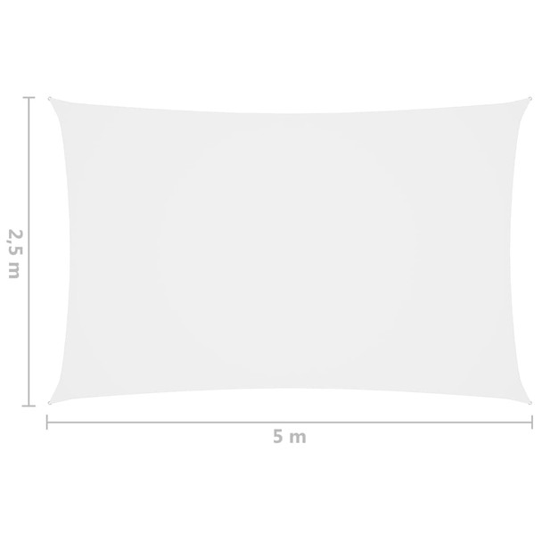 Jedro protiv sunca od tkanine Oxford pravokutno 2,5x5 m bijelo