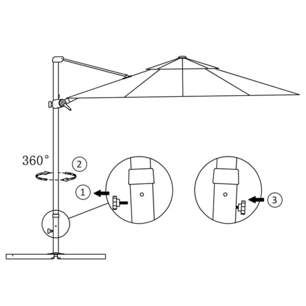 Konzolni suncobran s aluminijskom šipkom 250 x 250 cm terakota