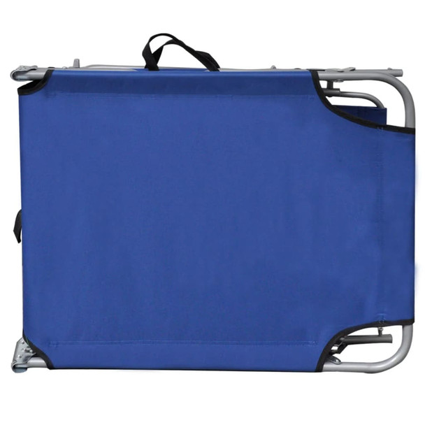Sklopiva ležaljka za sunčanje s baldahinom čelik i tkanina plava