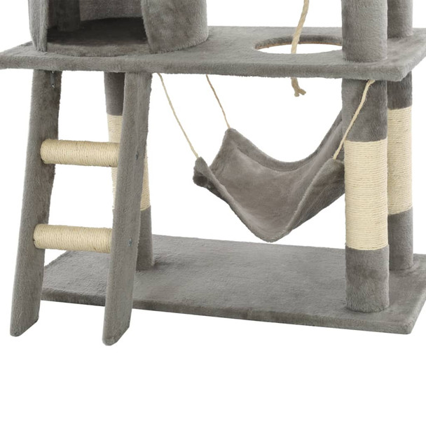 Penjalica za mačke sa stupovima za grebanje od sisala 140 cm siva