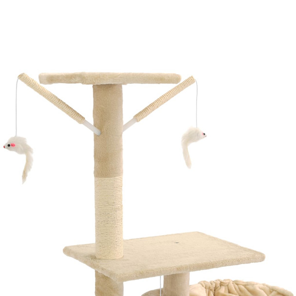 Penjalica za mačke sa stupovima za grebanje od sisala 230 - 250 cm bež