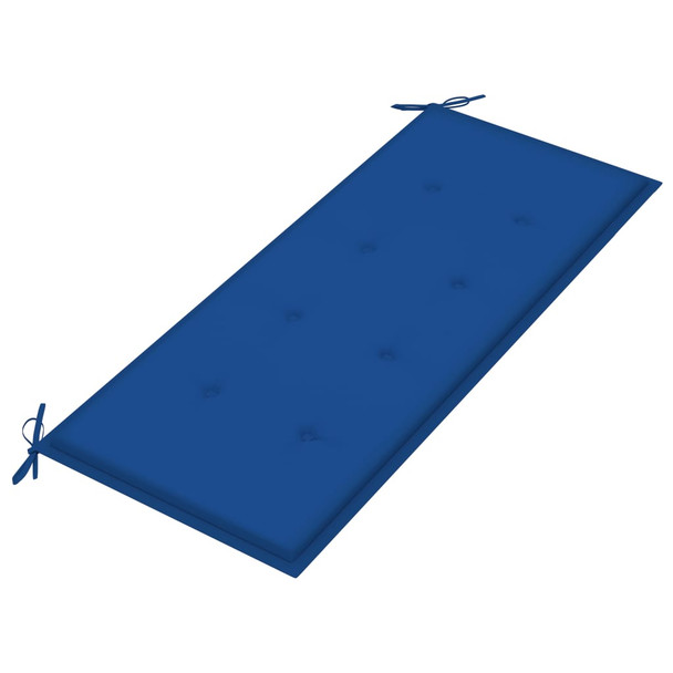 Klupa Batavia s kraljevski plavim jastukom 120 cm od tikovine
