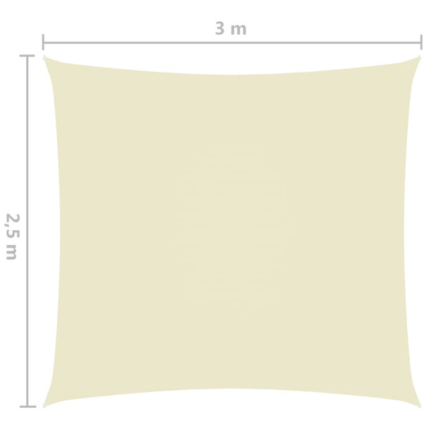 Jedro protiv sunca od tkanine Oxford pravokutno 2,5 x 3 m krem