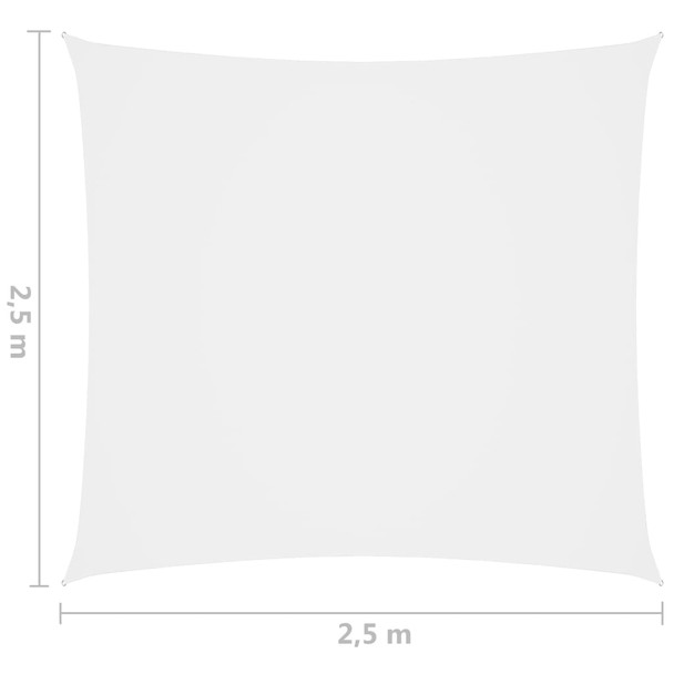 Jedro protiv sunca od tkanine četvrtasto 2,5 x 2,5 m bijelo