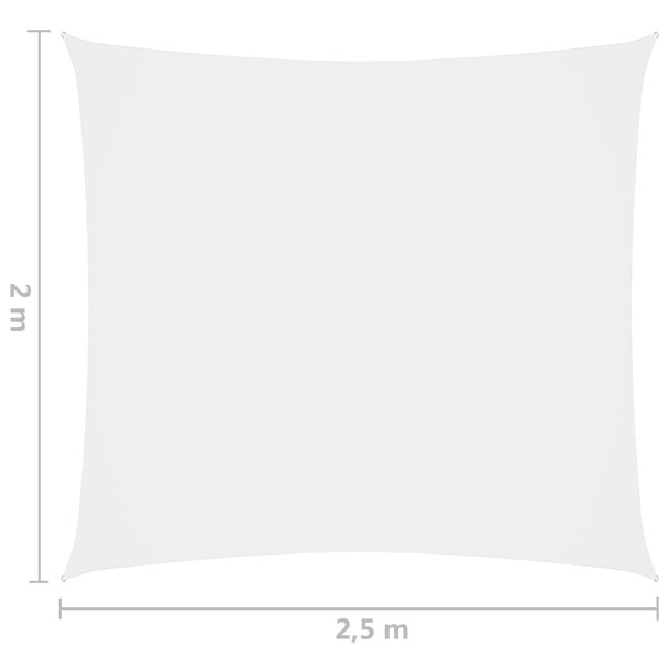 Jedro protiv sunca od tkanine Oxford pravokutno 2x2,5 m bijelo