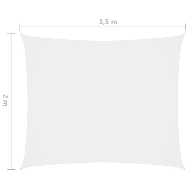 Jedro protiv sunca od tkanine Oxford pravokutno 2x3,5 m bijelo