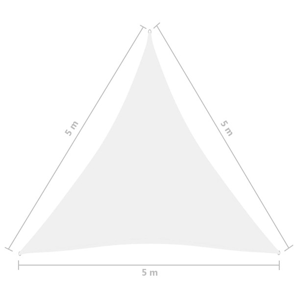 Jedro protiv sunca od tkanine Oxford trokutasto 5x5x5 m bijelo