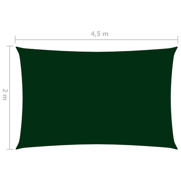 Jedro protiv sunca od tkanine pravokutno 2 x 4,5 m tamnozeleno