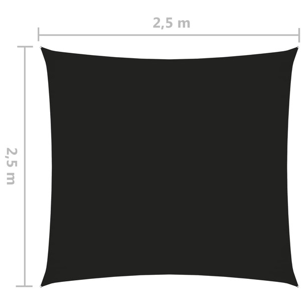 Jedro protiv sunca od tkanine Oxford četvrtasto 2,5x2,5 m crno