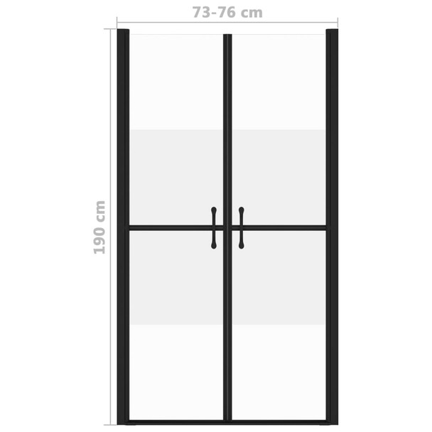 Vrata za tuš-kabinu napola matirana ESG (73 - 76) x 190 cm