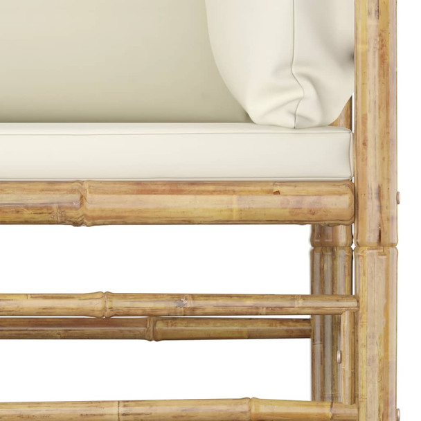 11-dijelna vrtna garnitura od bambusa s krem bijelim jastucima