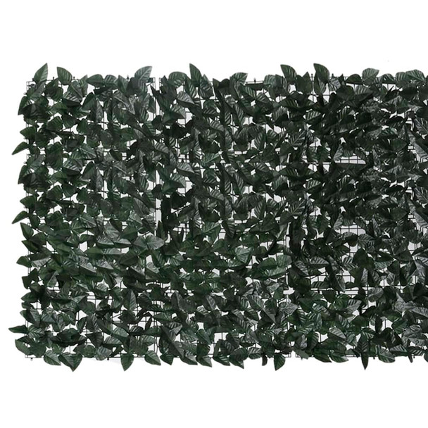Balkonski zastor s tamnozelenim lišćem 600 x 100 cm