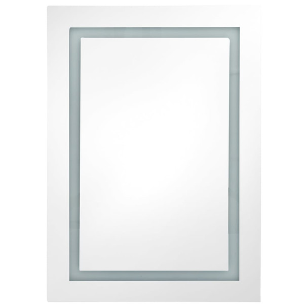 LED kupaonski ormarić s ogledalom sjajni bijeli 50 x 13 x 70 cm
