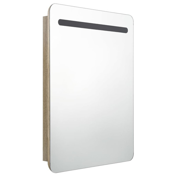 LED kupaonski ormarić s ogledalom boja hrasta 60 x 11 x 80 cm