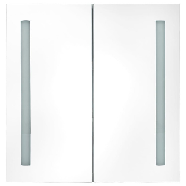 LED kupaonski ormarić s ogledalom siva boja betona 62x14x60 cm