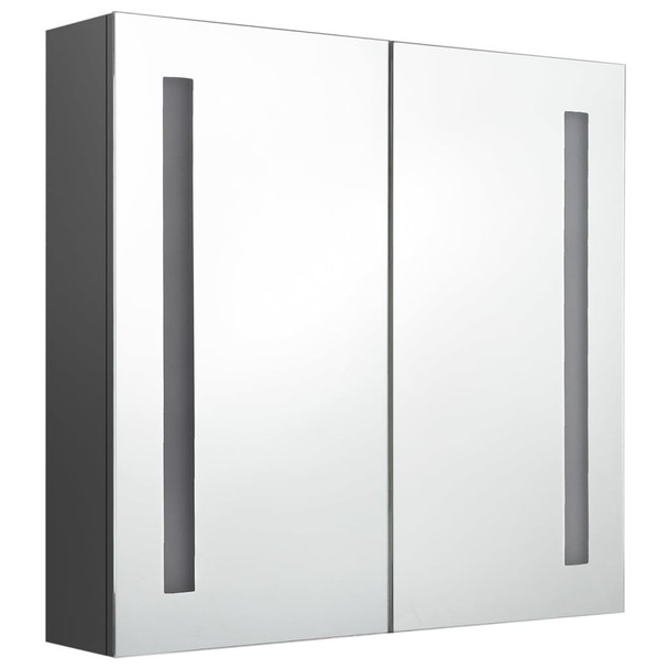 LED kupaonski ormarić s ogledalom sivi 62 x 14 x 60 cm