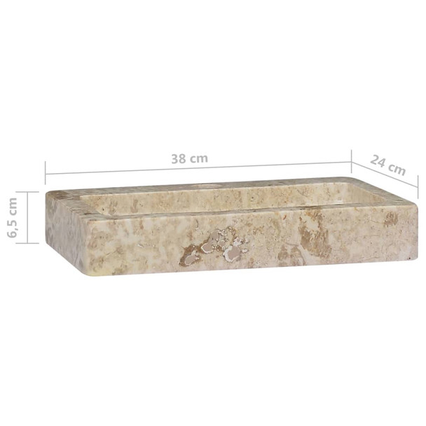 Umivaonik krem 38 x 24 x 6,5 cm mramorni